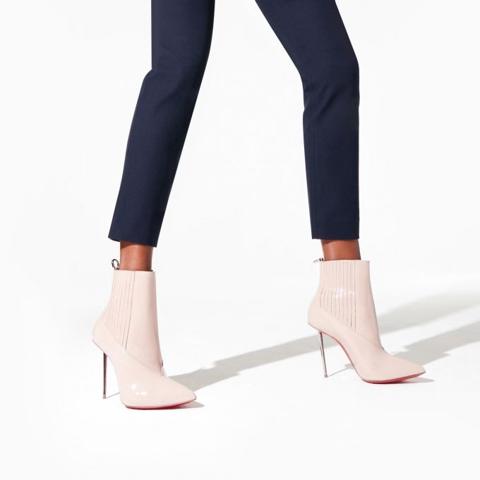 Christian Louboutin Epic Boot 100 Patent Boots Ženske Čizme Bijele | RS-14685