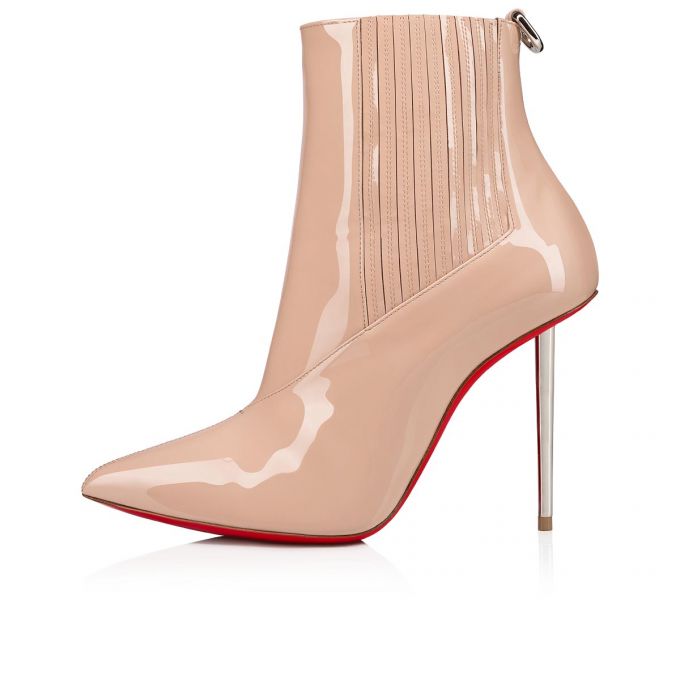 Christian Louboutin Epic Boot 100 Patent Boots Ženske Čizme Bijele | RS-14685