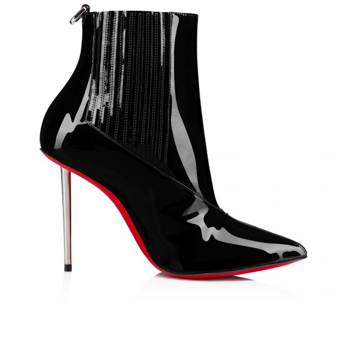 Christian Louboutin Epic Boot 100 Patent Boots Ženske Čizme Crne | RS-73316