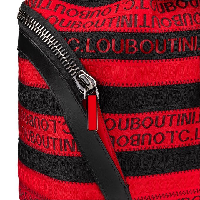 Christian Louboutin Explorafunk Creative Fabric Backpack Muške Ruksak Crne Crvene | RS-04169