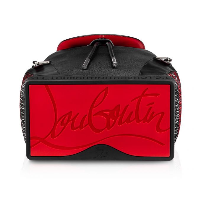 Christian Louboutin Explorafunk S Creative Koža Backpack Muške Ruksak Crne Crvene | RS-40769