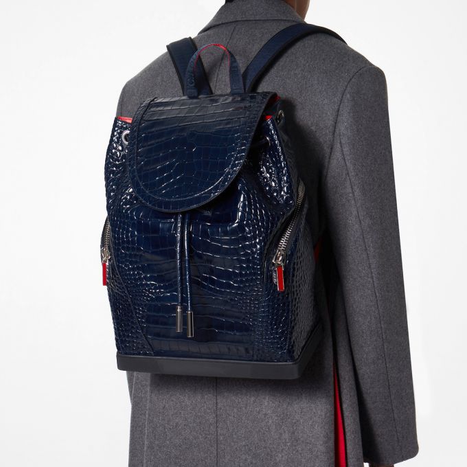 Christian Louboutin Explorafunk S Creative Koža Backpack Muške Ruksak Plave | RS-65883