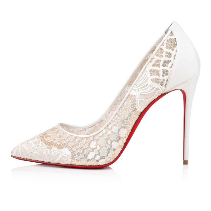 Christian Louboutin Follies Lace 100 Lace Pumps Ženske Pumps Bijele Plave | RS-46764