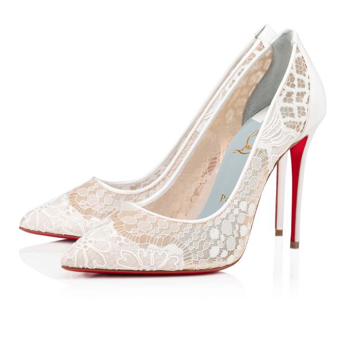 Christian Louboutin Follies Lace 100 Lace Pumps Ženske Pumps Bijele Plave | RS-46764