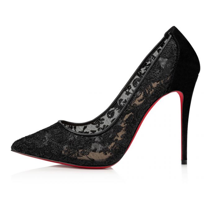 Christian Louboutin Follies Lace 100 Version Dentelle Pumps Ženske Pumps Crne | RS-20480