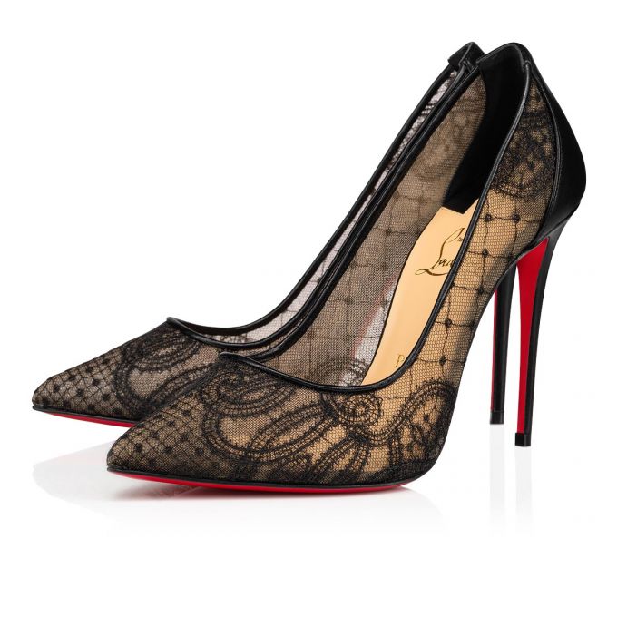 Christian Louboutin Follies Lace 100 Version Lace Pumps Ženske Pumps Crne | RS-22345