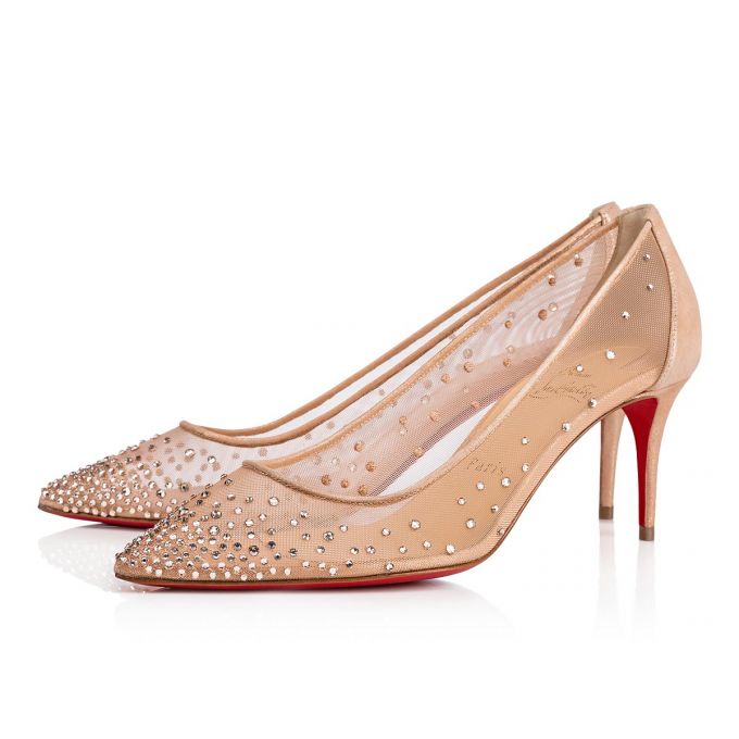 Christian Louboutin Follies Strass 070 70 Version Light Silk Strass Pumps Ženske Pumps Bež | RS-42993