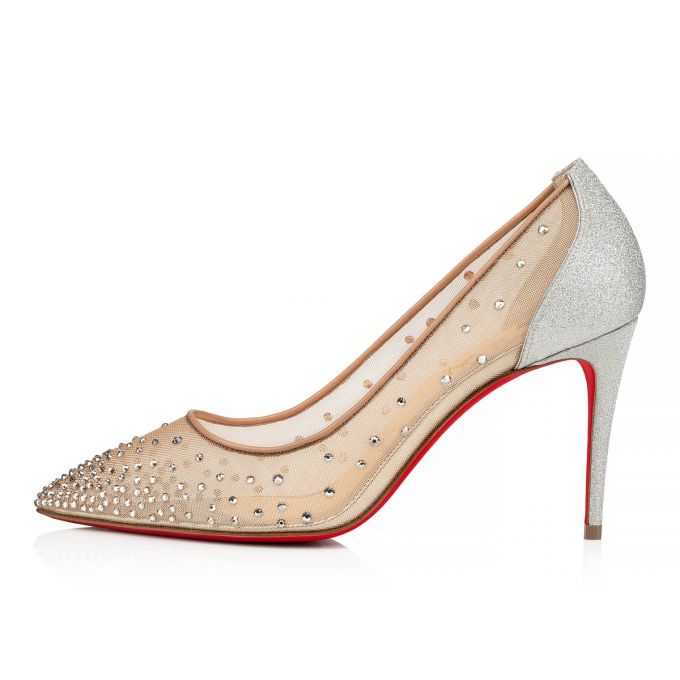 Christian Louboutin Follies Strass 085 85 Version Glitter Pumps Ženske Pumps Srebrne | RS-21601