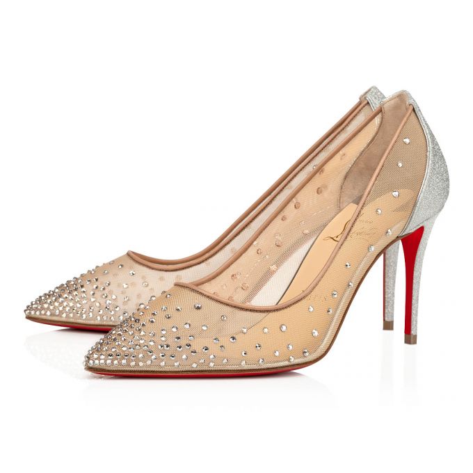 Christian Louboutin Follies Strass 085 85 Version Glitter Pumps Ženske Pumps Srebrne | RS-21601