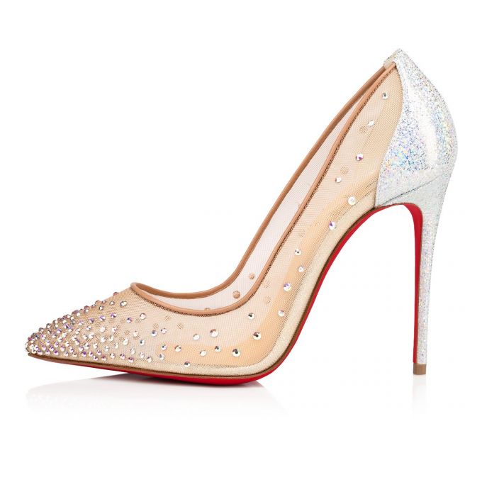 Christian Louboutin Follies Strass 100 Version Ab Classic Fabric Pumps Ženske Pumps Bijele | RS-54757