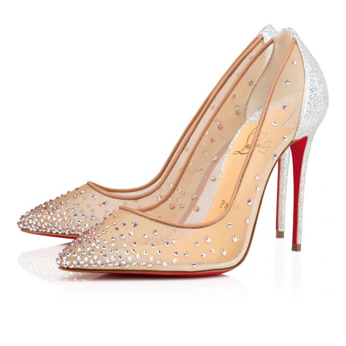 Christian Louboutin Follies Strass 100 Version Ab Classic Fabric Pumps Ženske Pumps Bijele | RS-54757