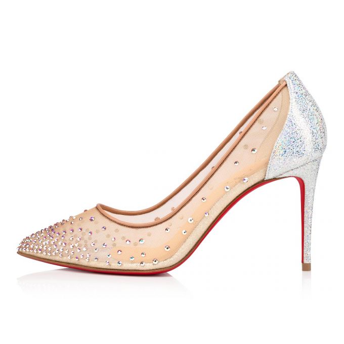 Christian Louboutin Follies Strass 85 Version Ab Classic Fabric Pumps Ženske Pumps Bijele | RS-14182