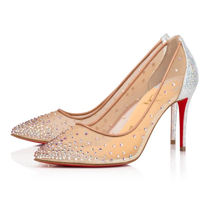 Christian Louboutin Follies Strass 85 Version Ab Classic Fabric Pumps Ženske Pumps Bijele | RS-14182