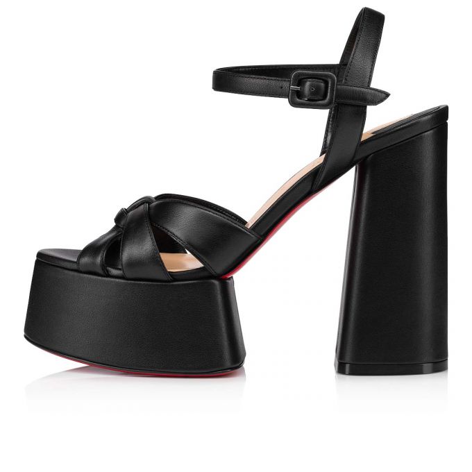 Christian Louboutin Foolanjalili 130 Calf Sandals Ženske Sandale Crne | RS-17368