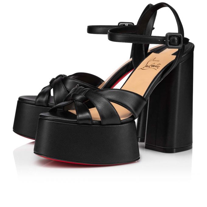 Christian Louboutin Foolanjalili 130 Calf Sandals Ženske Sandale Crne | RS-17368