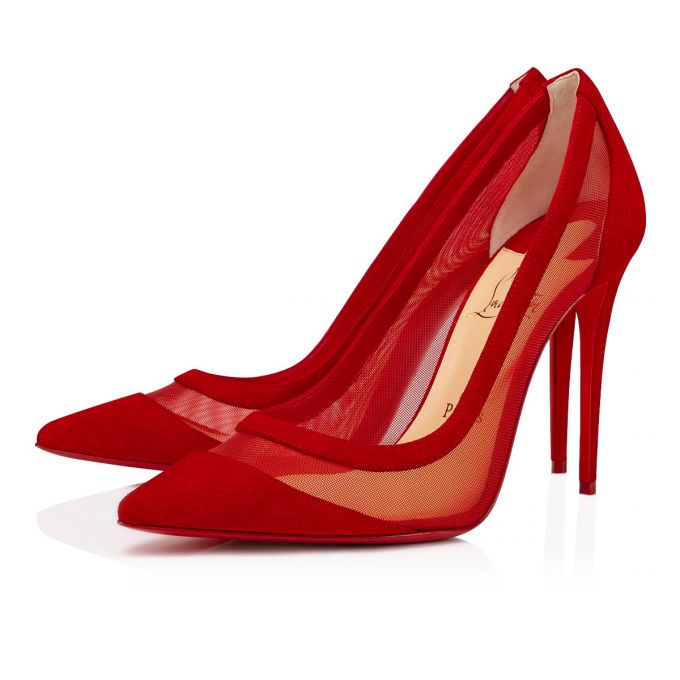 Christian Louboutin Galativi 100 100 Version Veau Velours Pumps Ženske Pumps Crvene | RS-01158