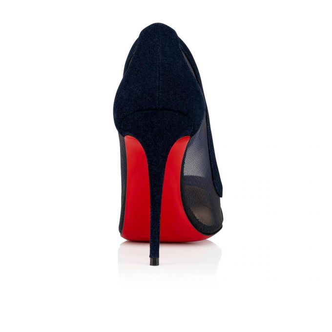 Christian Louboutin Galativi 100 100 Version Marine Veau Velours Pumps Ženske Pumps Tamnoplave | RS-79961