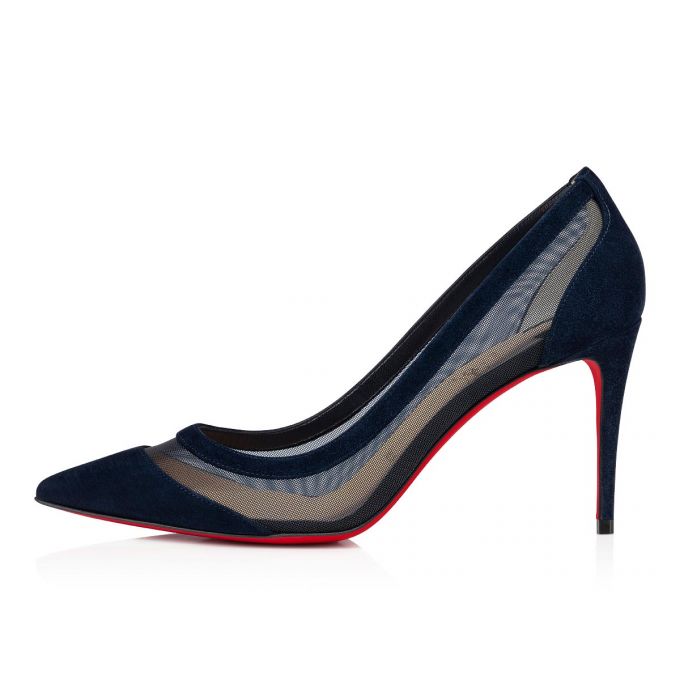 Christian Louboutin Galativi 85 Version Marine Veau Velours Pumps Ženske Pumps Tamnoplave | RS-70086