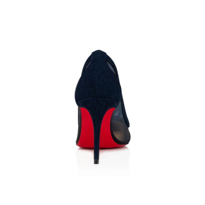 Christian Louboutin Galativi 85 Version Marine Veau Velours Pumps Ženske Pumps Tamnoplave | RS-70086