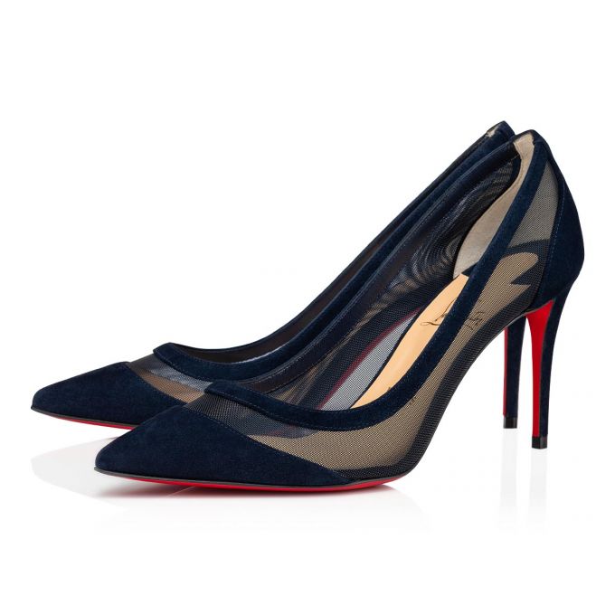 Christian Louboutin Galativi 85 Version Marine Veau Velours Pumps Ženske Pumps Tamnoplave | RS-70086