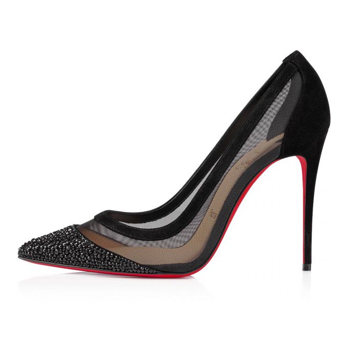 Christian Louboutin Galativi P Strass 100 Version Classic Fabric Pumps Ženske Pumps Crne | RS-85090