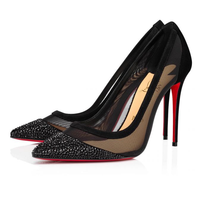 Christian Louboutin Galativi P Strass 100 Version Classic Fabric Pumps Ženske Pumps Crne | RS-85090