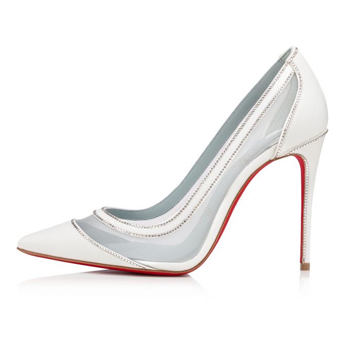 Christian Louboutin Galativi Strass 100 Crepe Sati 100 Version Pumps Ženske Pumps Bijele Plave | RS-41493