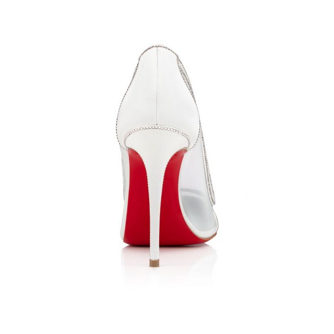 Christian Louboutin Galativi Strass 100 Crepe Sati 100 Version Pumps Ženske Pumps Bijele Plave | RS-41493