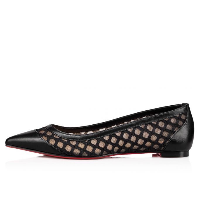 Christian Louboutin Galativi Version Lace Flats Ženske Flats Crne | RS-15722