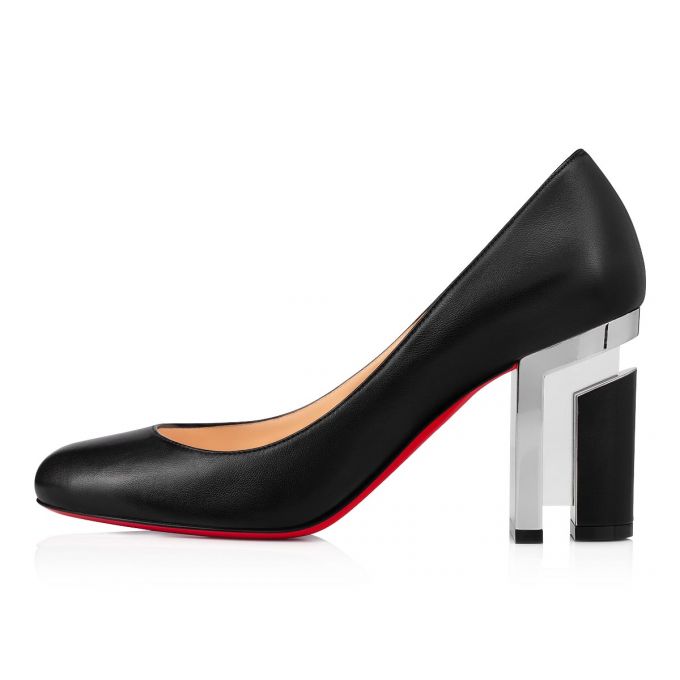 Christian Louboutin Geleutourni 85 Nappa Pumps Ženske Pumps Crne Srebrne | RS-15330