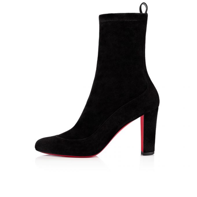 Christian Louboutin Gena Bootie 085 85 Veau Velours Boots Ženske Čizme Crne | RS-20158