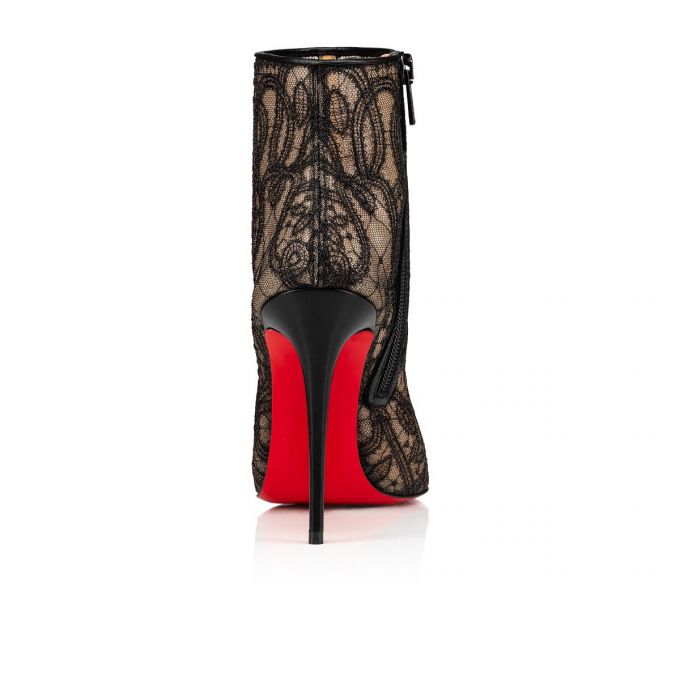 Christian Louboutin Gipsybootie 100 Version Lace Bootie Ženske Čizme Crne | RS-96747