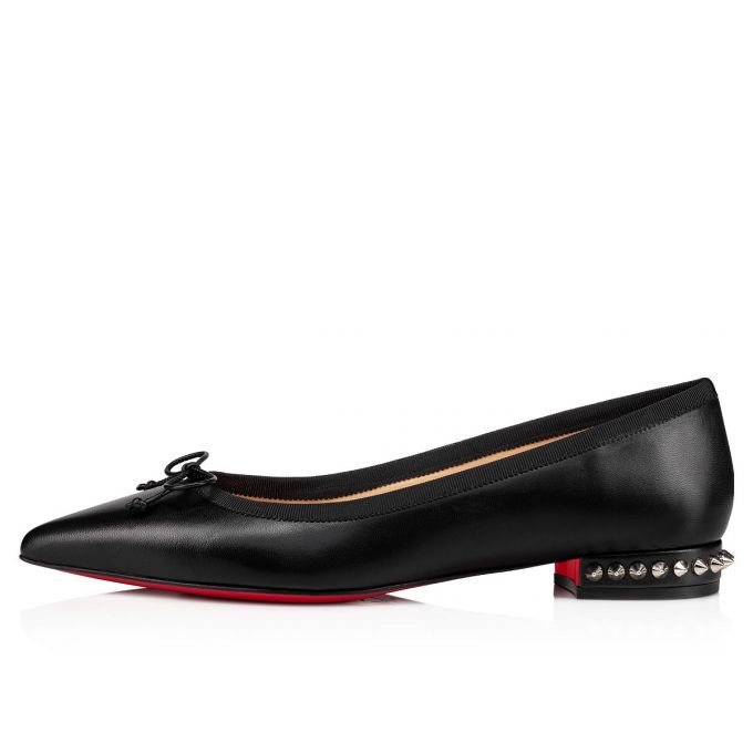 Christian Louboutin Hall 000 Version Nappa Flats Ženske Flats Crne | RS-08627