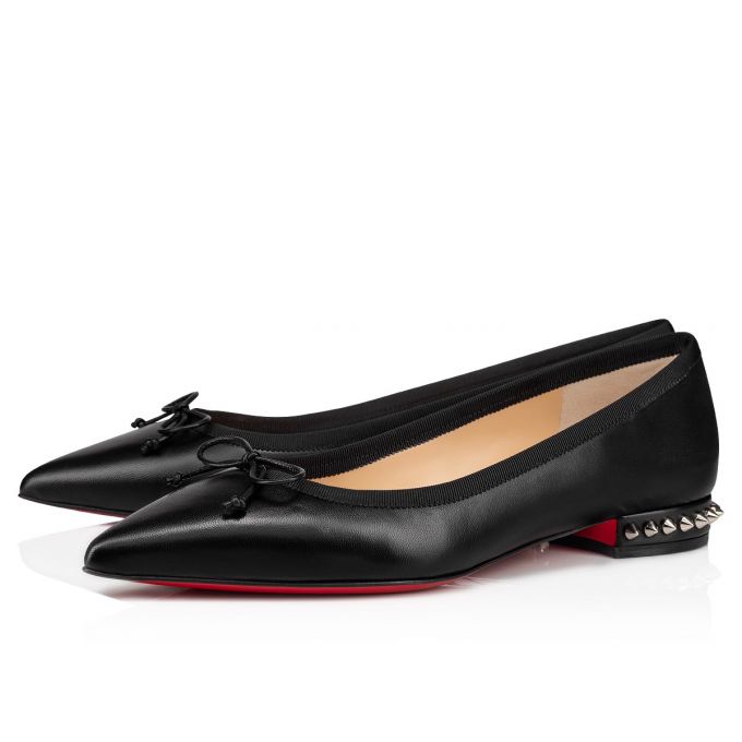 Christian Louboutin Hall 000 Version Nappa Flats Ženske Flats Crne | RS-08627