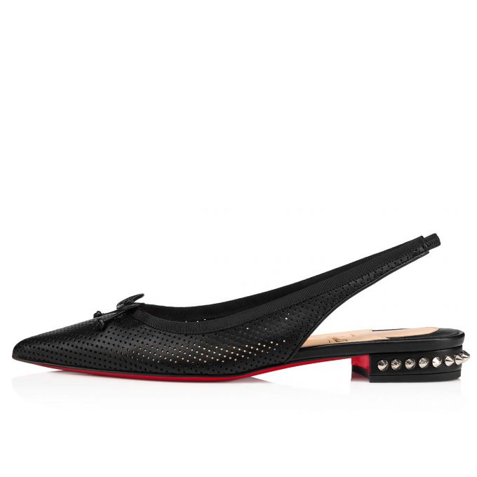 Christian Louboutin Hall Sling Nappa Flats Ženske Flats Crne | RS-16317