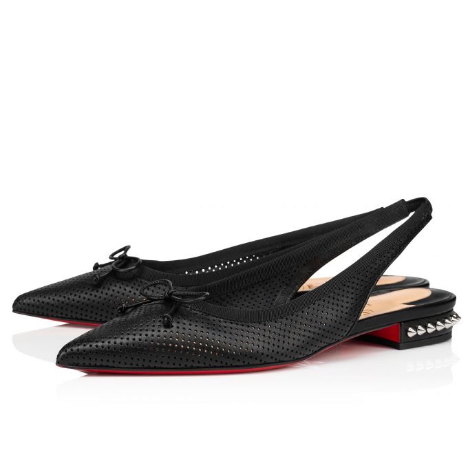 Christian Louboutin Hall Sling Nappa Flats Ženske Flats Crne | RS-16317