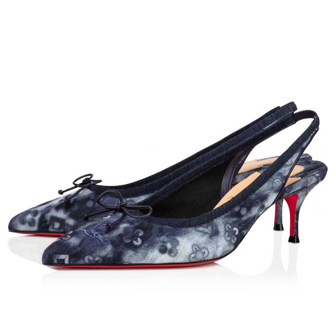 Christian Louboutin Hall Sling Pump 55 Cotton Pumps Ženske Pumps Visebojne Plave | RS-84636