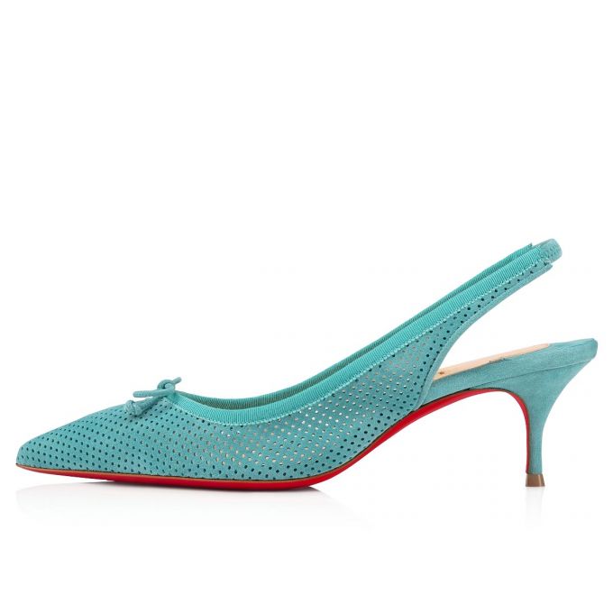 Christian Louboutin Hall Sling Pump 55 Veau Velours Pumps Ženske Pumps Plave | RS-57126