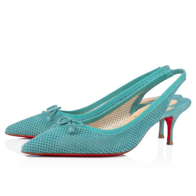 Christian Louboutin Hall Sling Pump 55 Veau Velours Pumps Ženske Pumps Plave | RS-57126