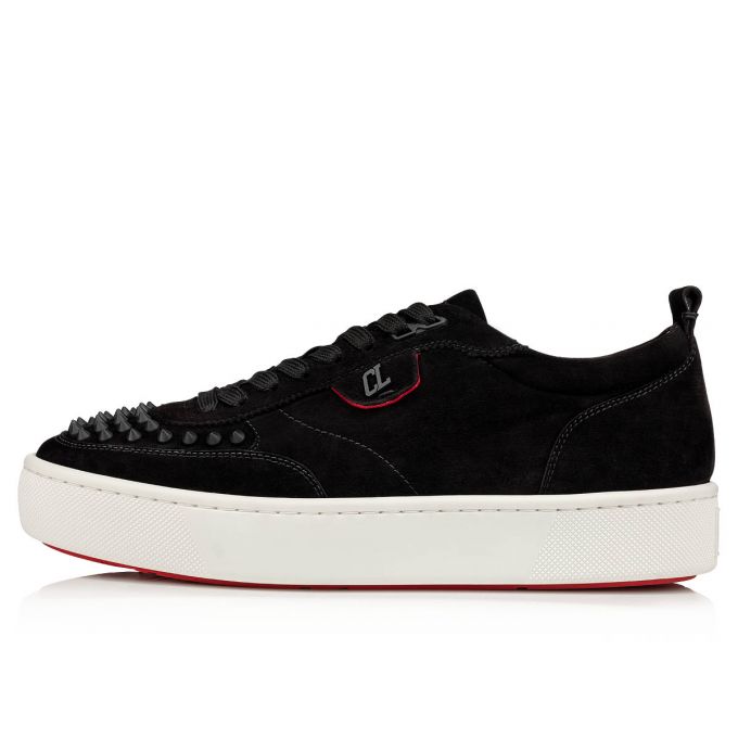 Christian Louboutin Happyrui Spikes 000 Mat Veau Velours Sneakers Muške Patike Crne | RS-37235