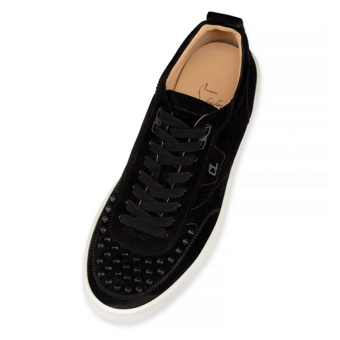 Christian Louboutin Happyrui Spikes 000 Mat Veau Velours Sneakers Muške Patike Crne | RS-37235