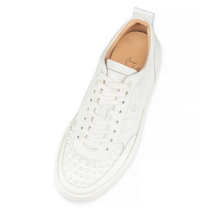 Christian Louboutin Happyrui Spikes 000 Mat Calf Sneakers Muške Patike Bijele | RS-72777