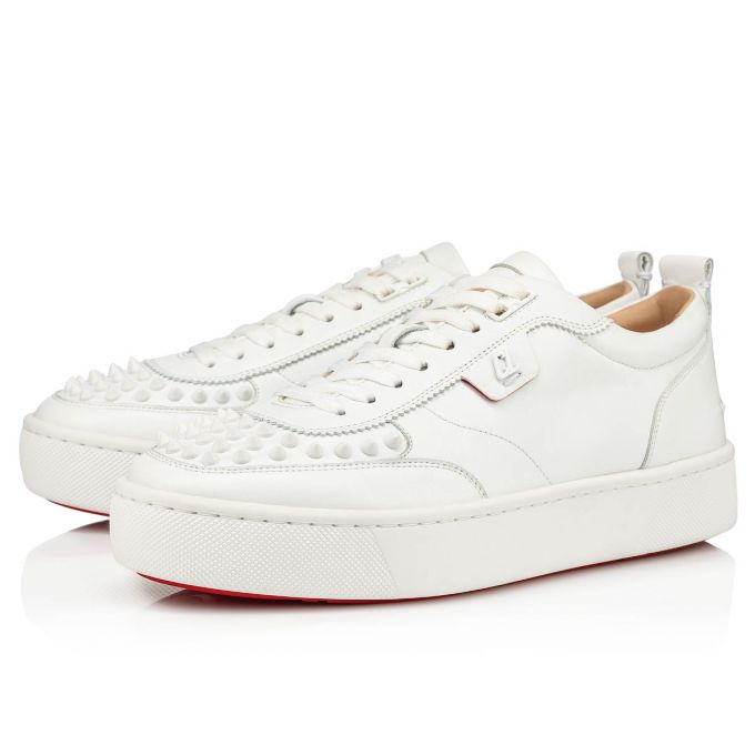 Christian Louboutin Happyrui Spikes 000 Mat Calf Sneakers Muške Patike Bijele | RS-72777