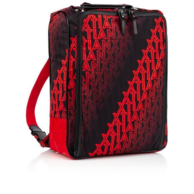 Christian Louboutin Hop'N Zip Creative Fabric Backpack Muške Ruksak Crne Crvene | RS-38063