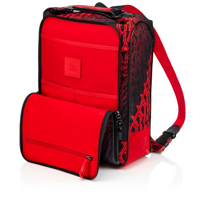 Christian Louboutin Hop'N Zip Creative Fabric Backpack Muške Ruksak Crne Crvene | RS-38063