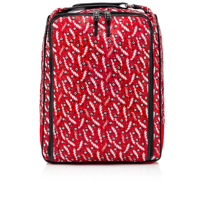 Christian Louboutin Hop\'N Zip Creative Fabric Backpack Muške Ruksak Crvene Crne | RS-40436