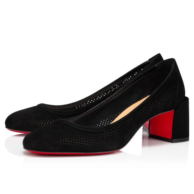 Christian Louboutin Incastrana 55 Veau Velours Pumps Ženske Pumps Crne | RS-61170