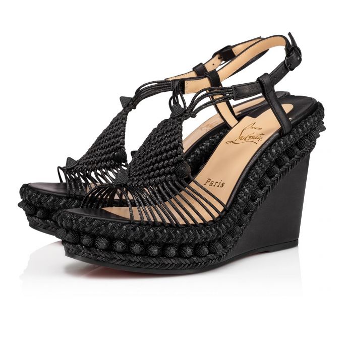 Christian Louboutin Janis In Spain 110 Calf Espadrilles Ženske Espadrilles Crne | RS-03157