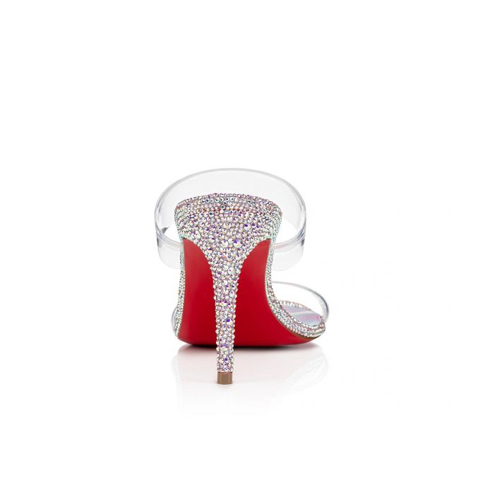 Christian Louboutin Just Strass 85 Suede Mules Ženske Mules Roze Visebojne | RS-25777