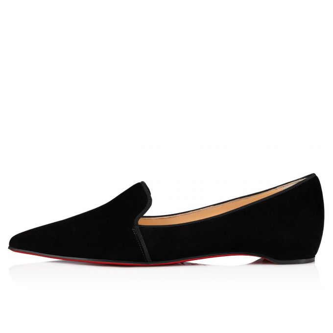 Christian Louboutin Kashasha Veau Velours Flats Ženske Flats Crne | RS-43994